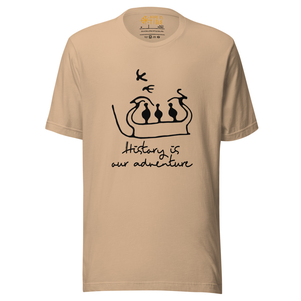 75f3ae2339ce91ee0d8fe82e5425b075.jpg History is our adventure (Prehistoric Ship with Birds) - Unisex premium t-shirt - Image 26