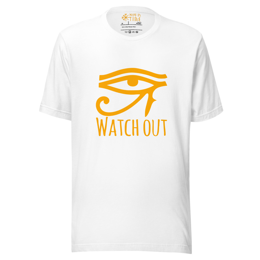 e7f0aa497ae21a18bcf9000b5ca23629.jpg Watch out (Ancient Egyptian Eye of Horus Symbol) - Unisex premium t-shirt - Image 4