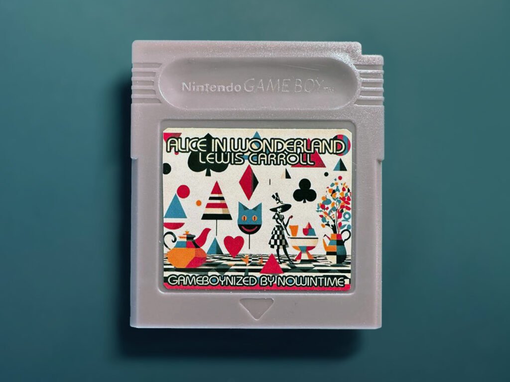 custom game boy cartridge with books and literature classics – perfect gift for retro gamers and book lovers – multiple languages